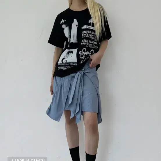 나체 반팔 COLLAGE BASIC T-SHIRT BLACK