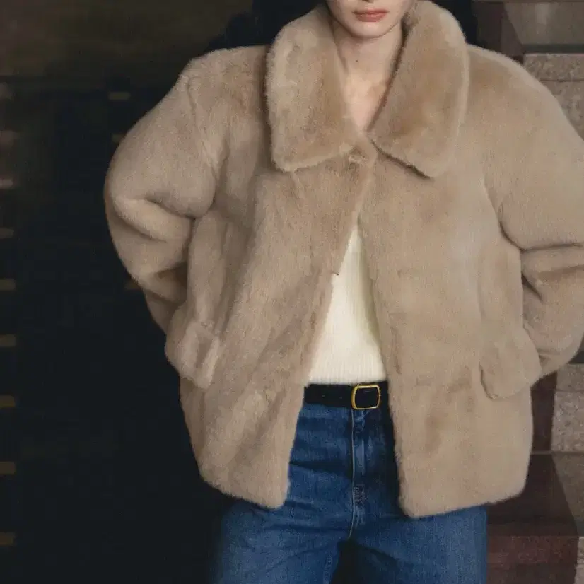 구해요))) 언에디트 F Fluffy Mink Fur Jacket 모카