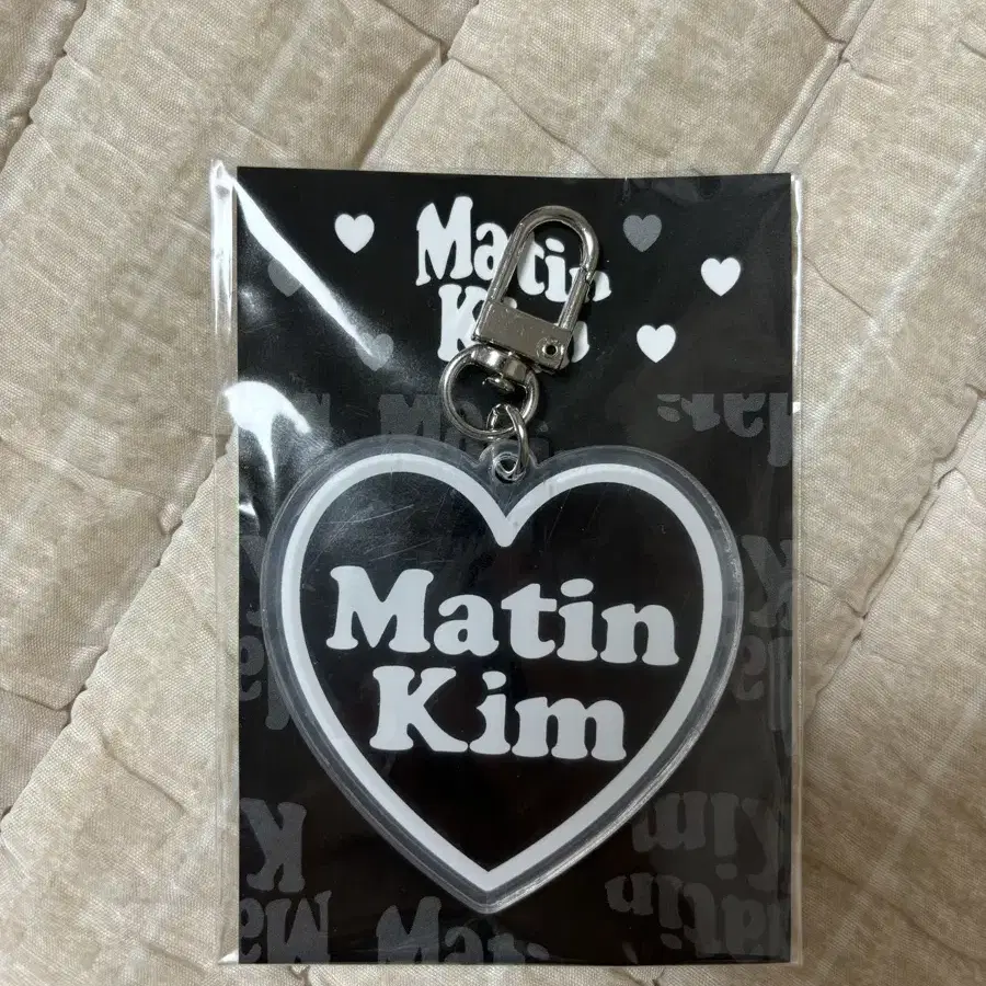 Matin kim heart key ring in black 키링