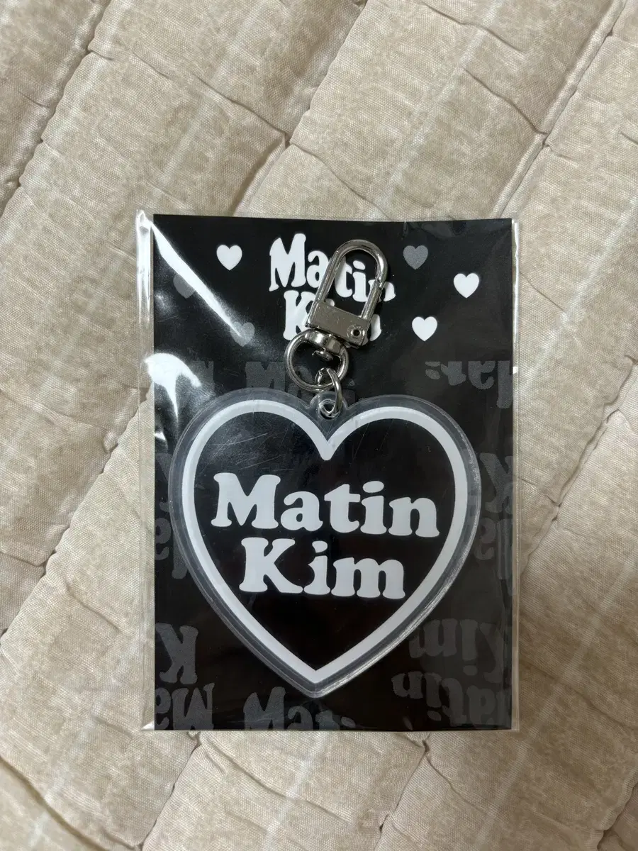 Matin kim heart key ring in black 키링