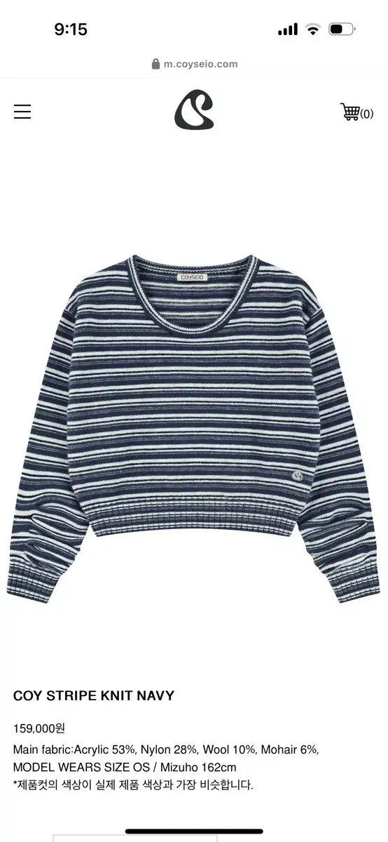 COY STRIPE KNIT NAVY 코이세이오 니트