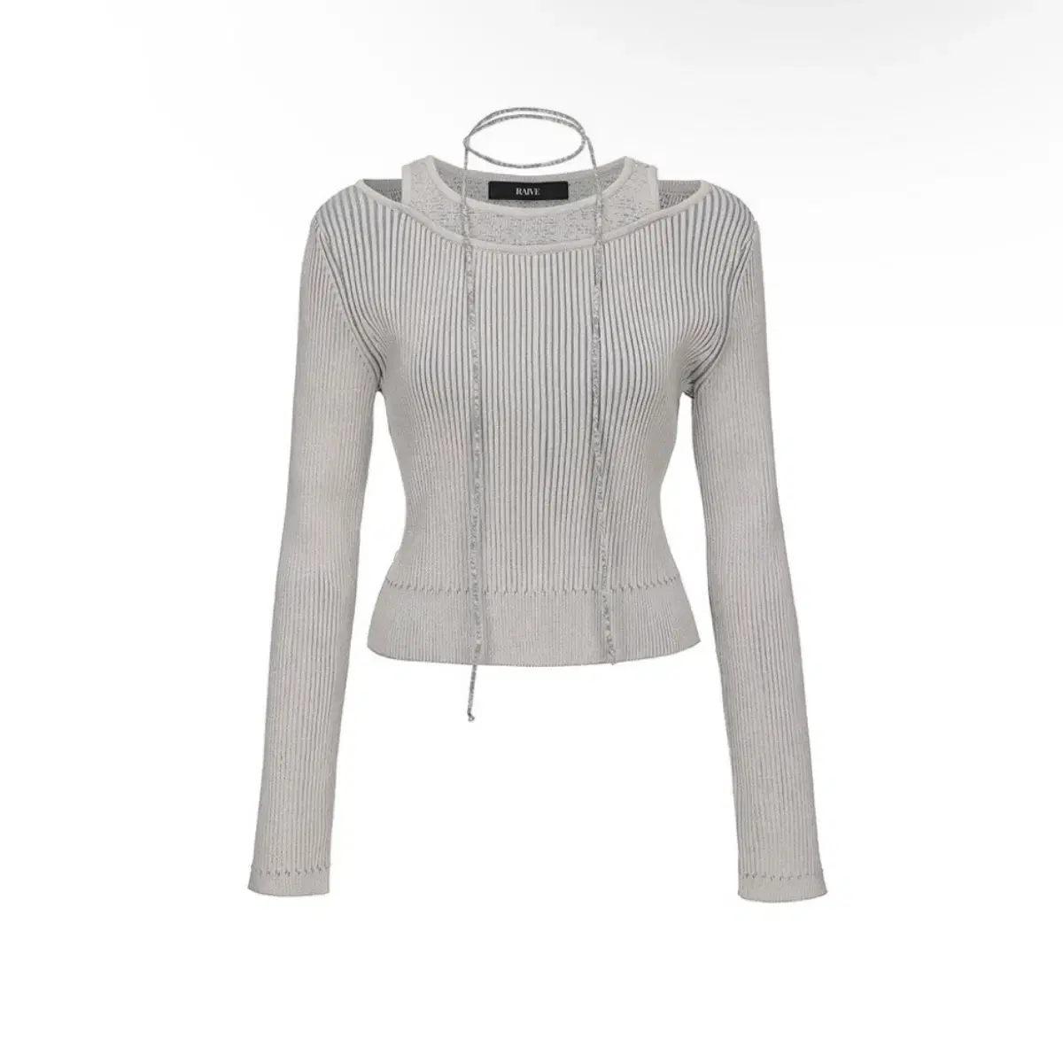 레이브 Layered Knit Top in L/Grey 니트