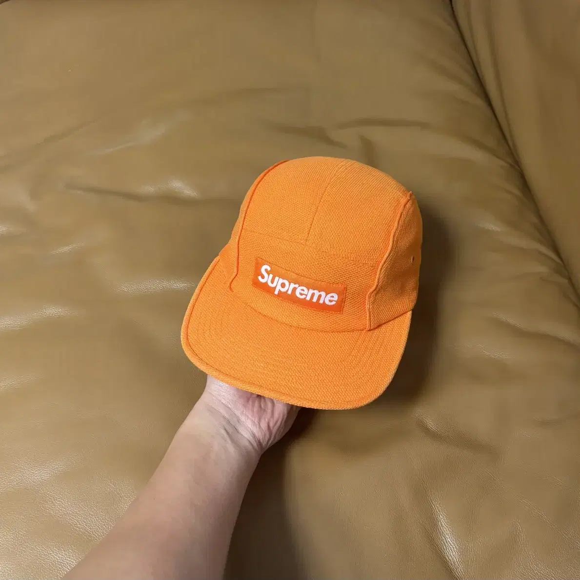 Supreme 슈프림 캠프캡 모자 (Piping Orange)