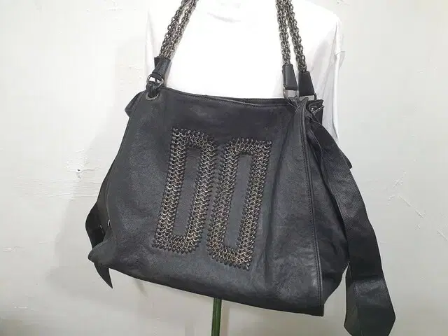 Dax Leather Chain Tote Handbag