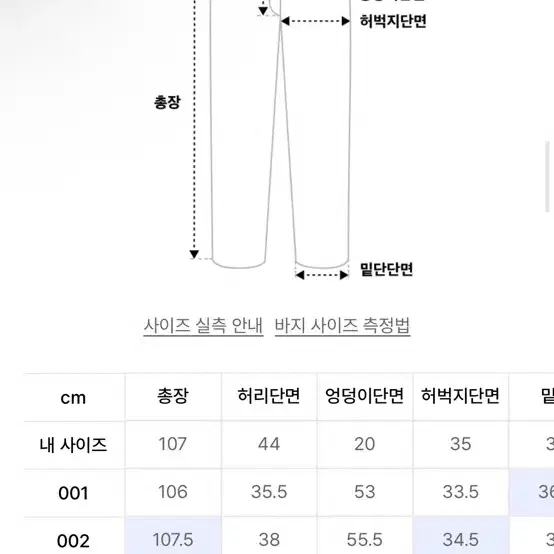 누아클레 데님 4사이즈