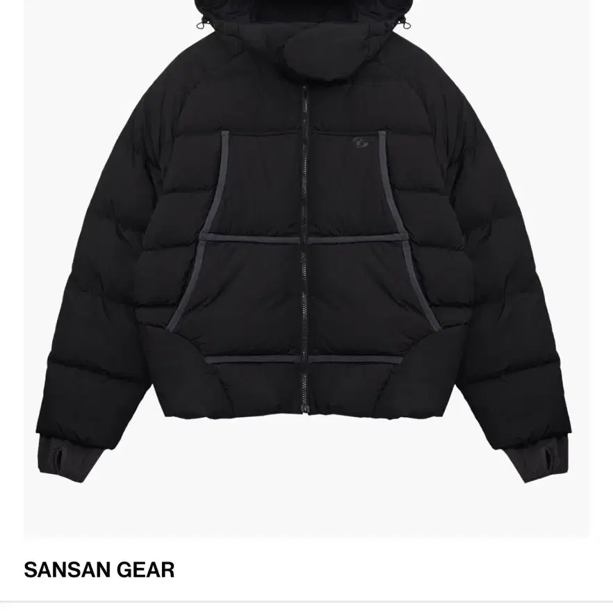 산산기어 TAPED PUFFER JACKET BLACK