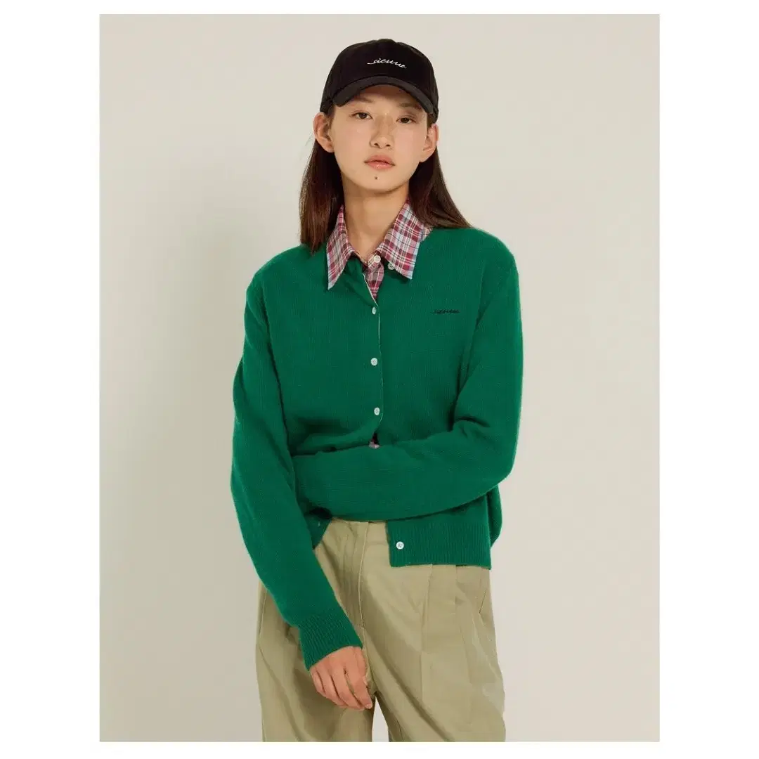 시엔느 Kate Wool Cardigan (Green)