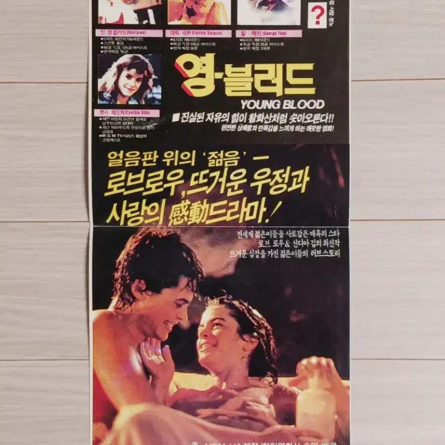 롭로 신시아기브 패트릭스웨이지 영블러드(1986년)전단지