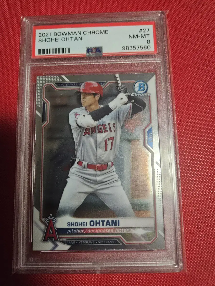 오타니 2021 Bowman Chrome PSA 8등급 카드