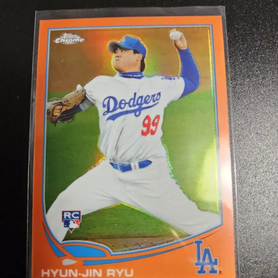 류현진 2013 Topps Chrome 오렌지 리플렉터 루키 카드