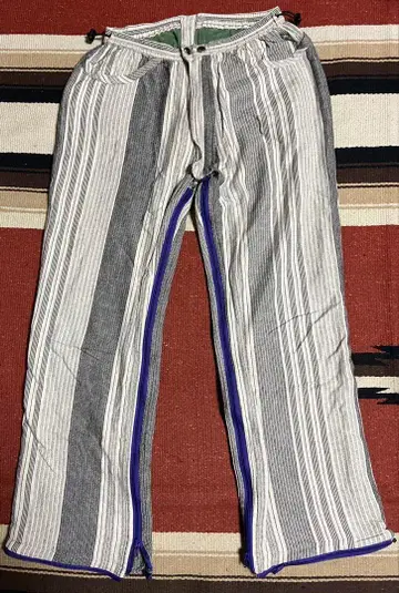 mash 초기 침낭 팬츠 스트라이프 패턴 와이드 팬츠