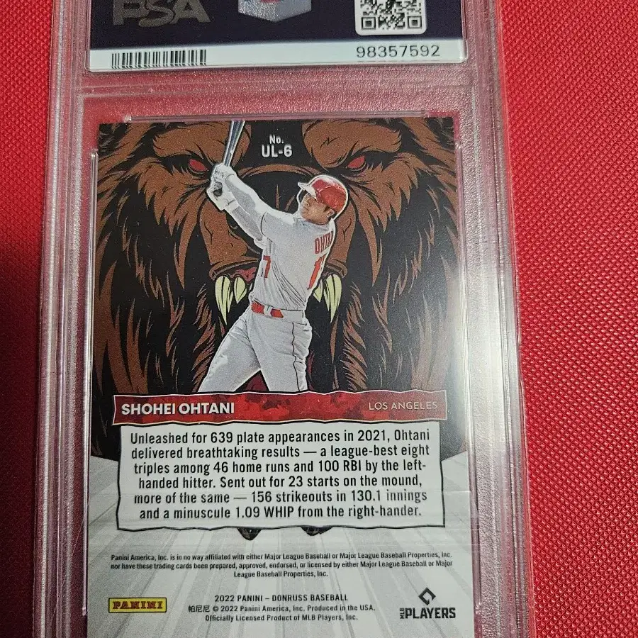 오타니 2022 Panini Unleashed PSA 9등급 카드