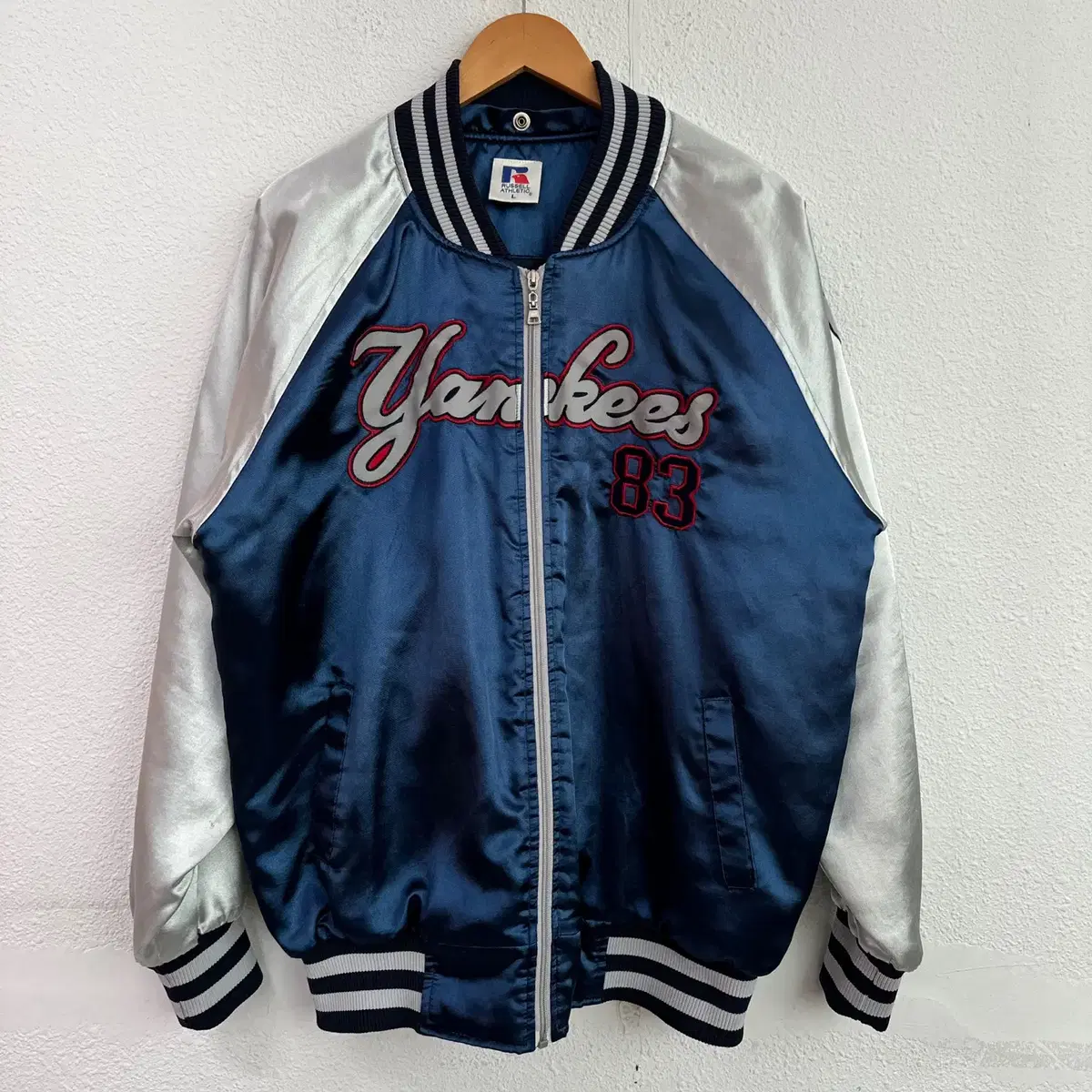 [L] Russell New York Yankees Stadium Varsity Jacket Baseball Jumper 7750