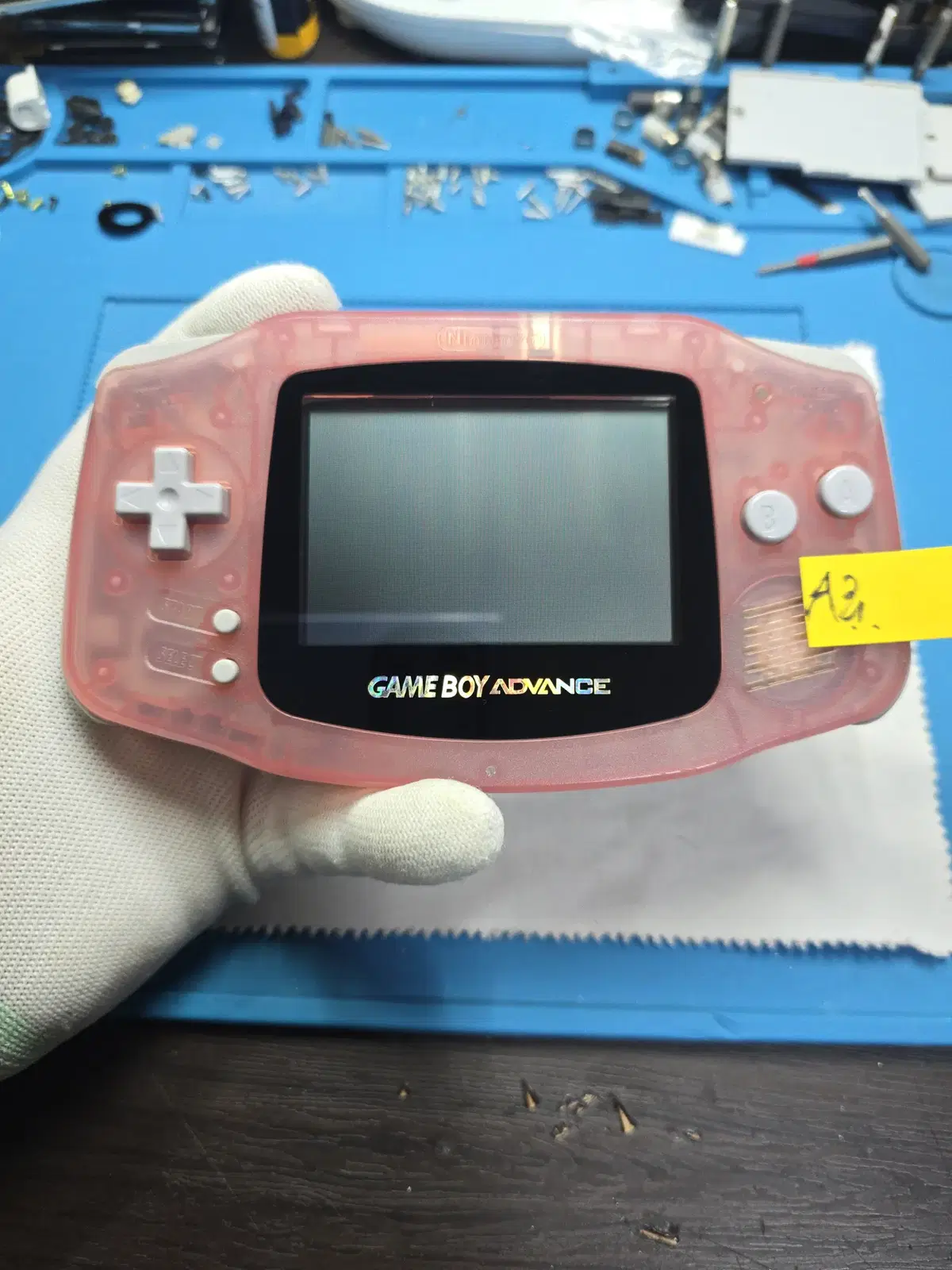 A급 닌텐도 gba 게임보이어드밴스 핑크 새액정커버