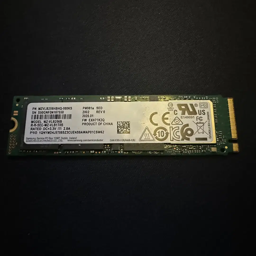 삼성전자 PM981a M.2 NVMe (256GB)