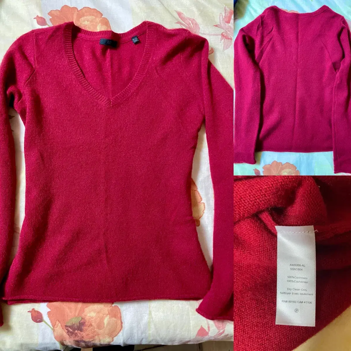 American brand ATM, 100% cashmere knit sweater, V-neck