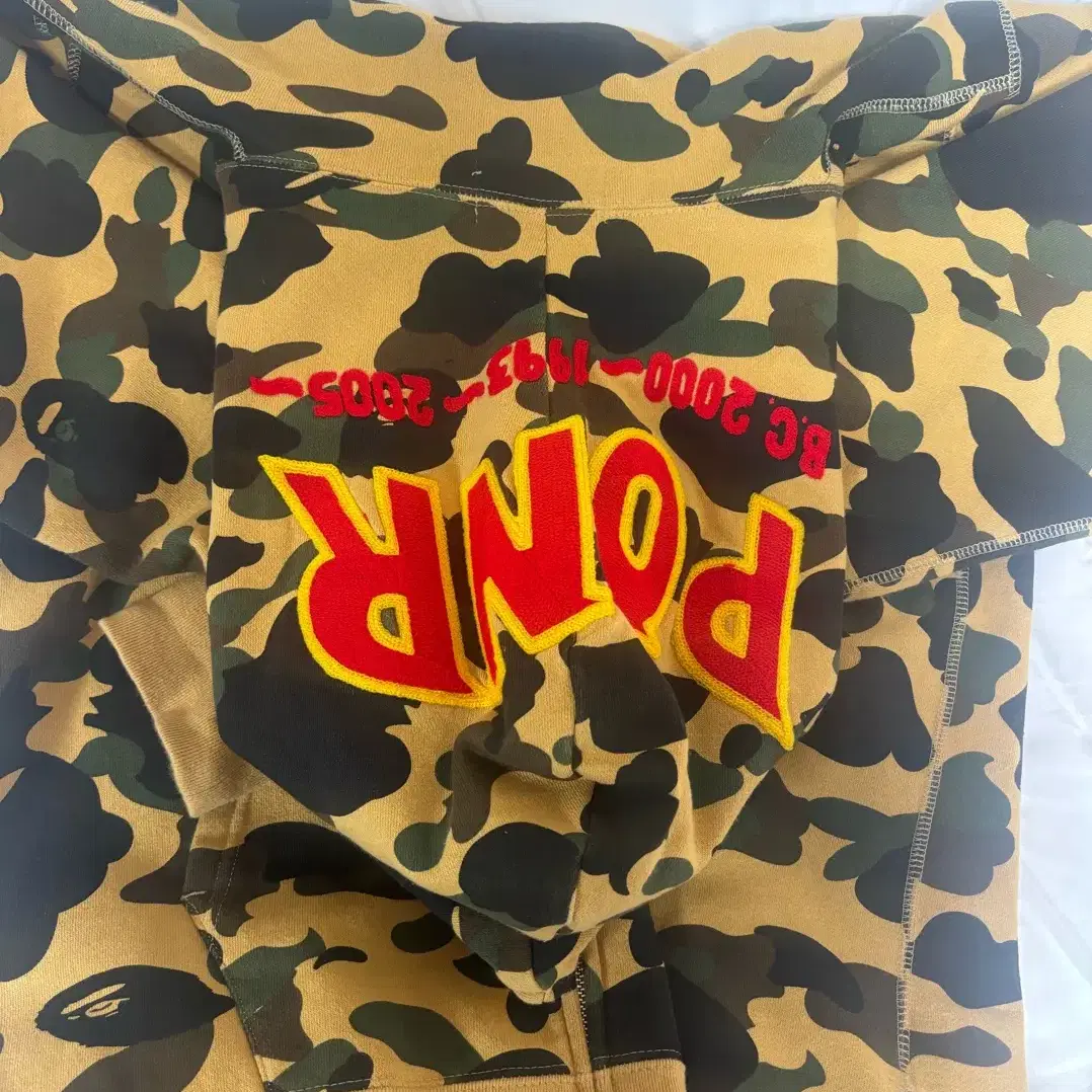 Bape 베이프 퍼스트 카모 샤크 후드집업 황계 ponr L