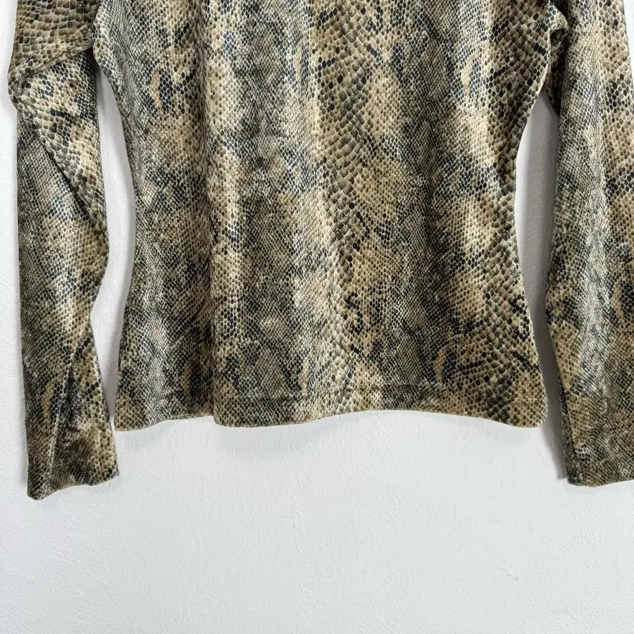 Vintage Snake Print Quarter Zip Top