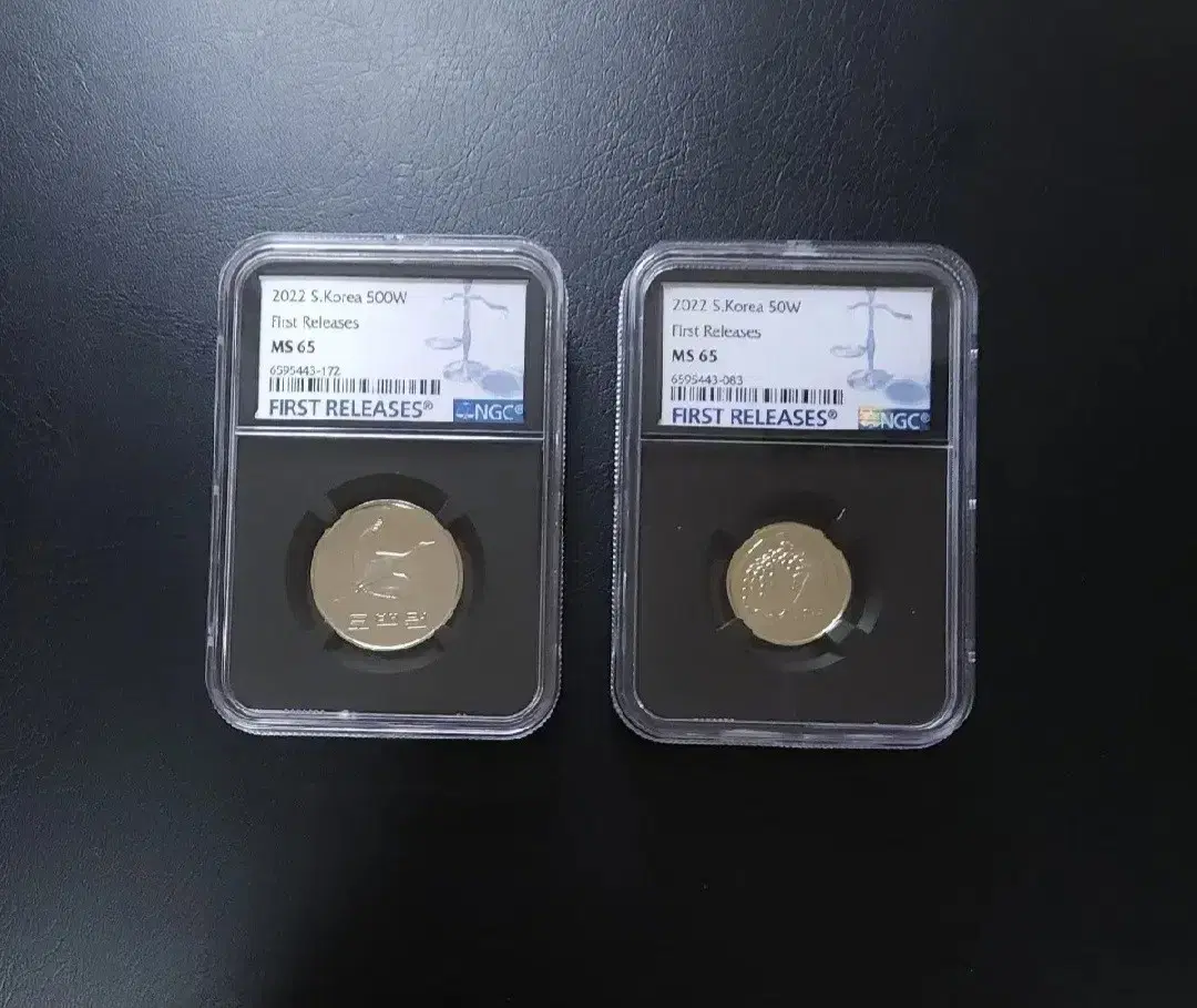 Rare coin collection 2022년500원 50원 블랙슬립초판라벨 65등급