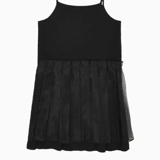 오헤시오 SHEER PLEATS DRESS, BLACK