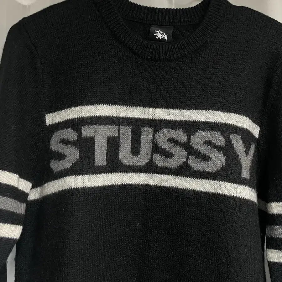 (M) 스투시 로고 니트 블랙 stussy니트