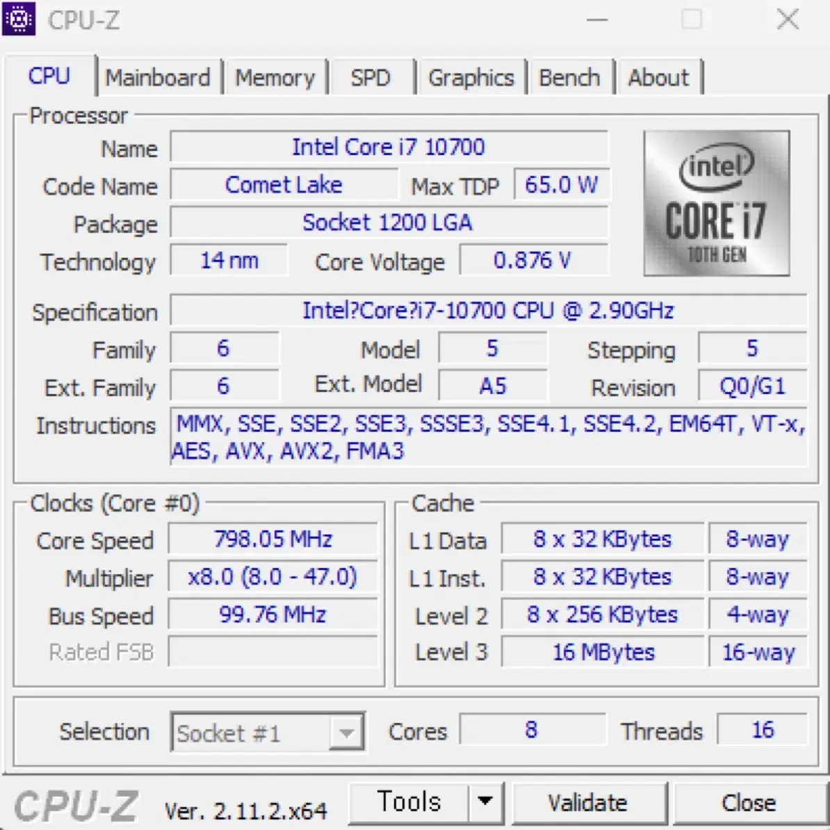 컴퓨터 i7-10700