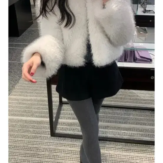 레예마켓 Dear fur jacket 화이트