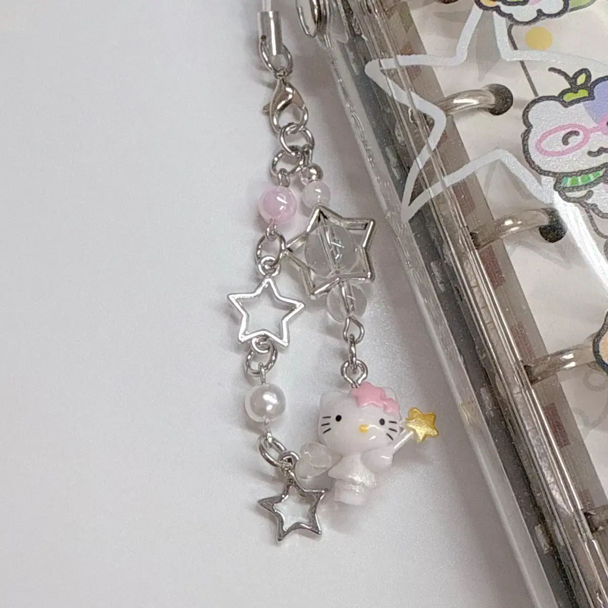 Kitty Strap Beaded Keyring San Rio collectbook toploader Diary Keyring