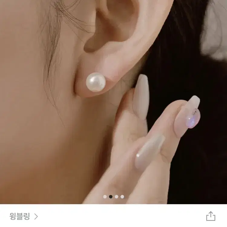 (새상품) 14k 윙블링 스왈 진주 귀걸이 8mm