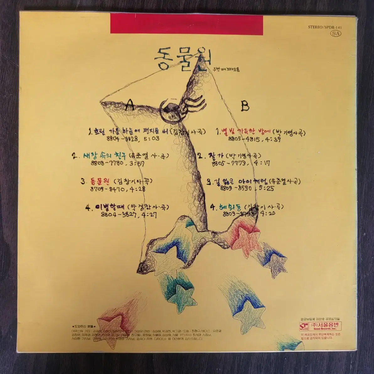 LP 동물원2집(1988년) (민트급음반)