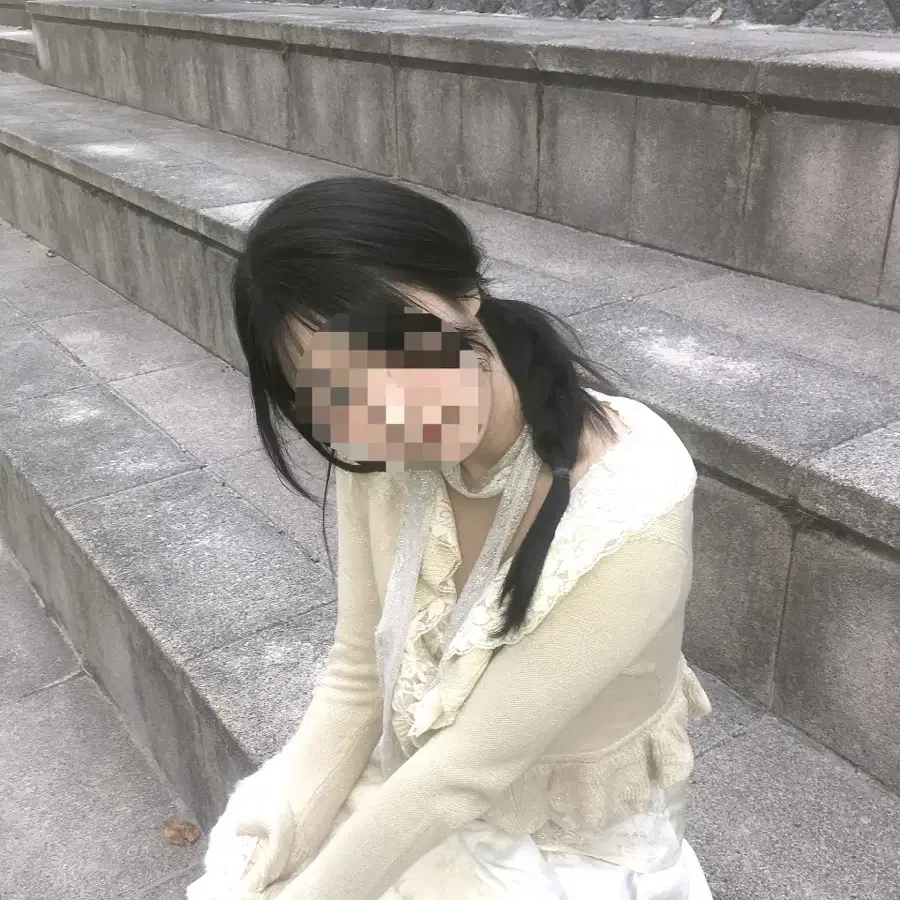 아이보리 레몬 페어리 모리걸 빈티지 토끼퍼 코디셋