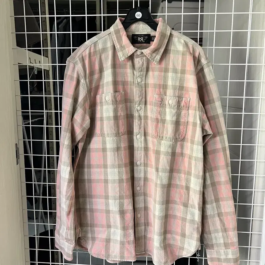 더블알엘 Plaid Woven Workshirt Pink Mult