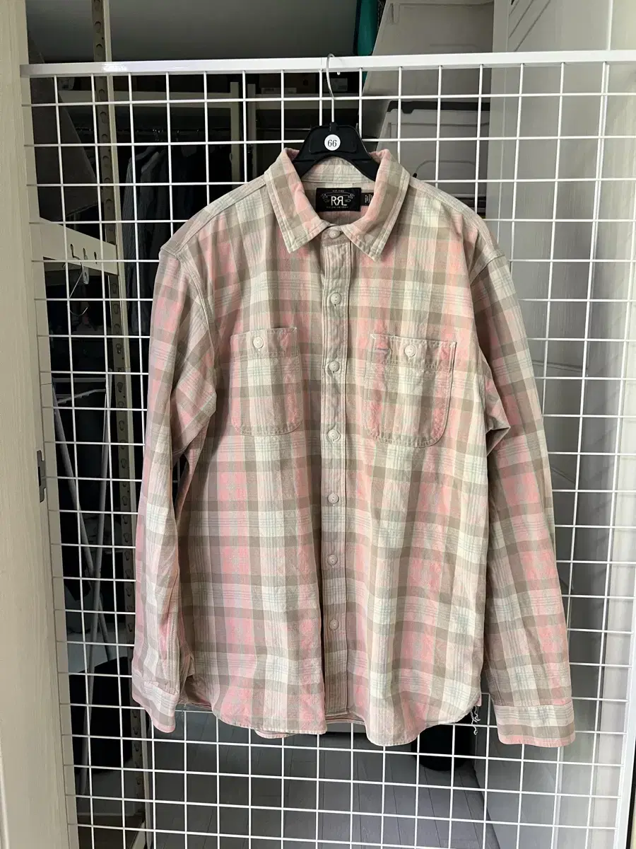 더블알엘 Plaid Woven Workshirt Pink Mult