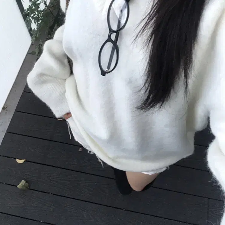 아워캐비넷 vonie loose knit 화이트