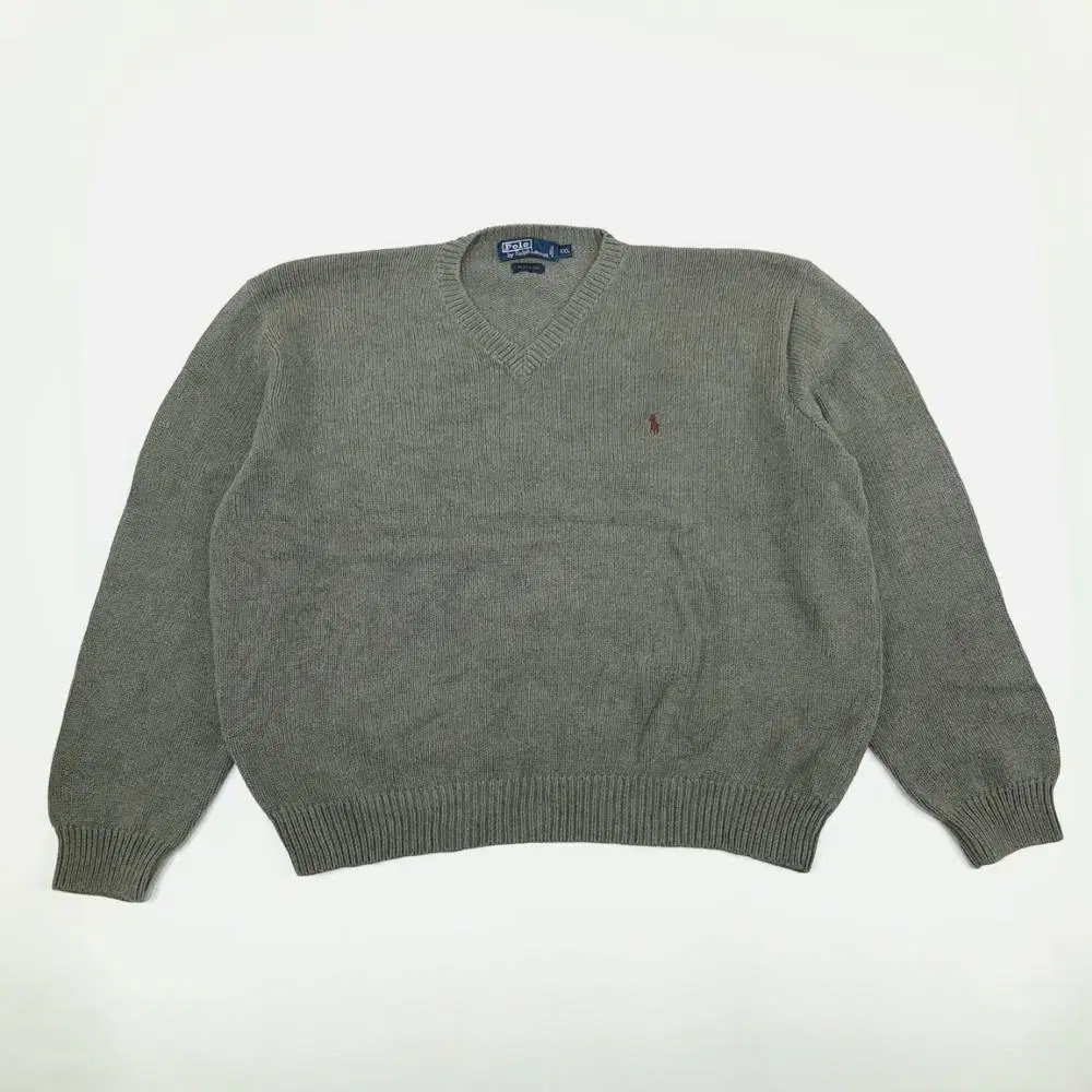 (CS563)2XL Polo Smoky Gray Round Knit Sweaterknit