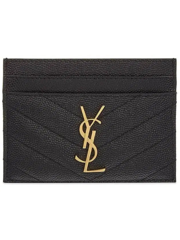 (New)Saint Laurent Keum Cassandra Matlase kard Holder Wallet Black