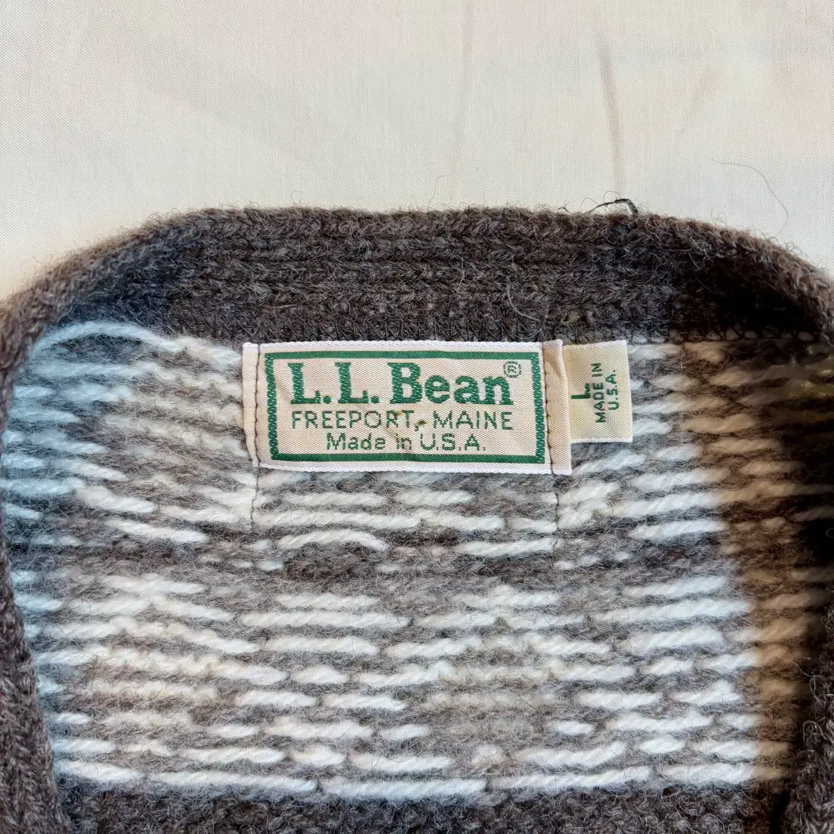 70s L.L.Bean 엘엘빈 노르딕 패턴 울 베스트 ( L / 107-