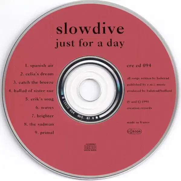 Slowdive - Just For A Day (CD) 유럽반초판 NM-