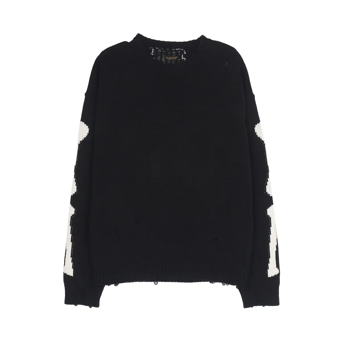 [3] Capital 5G Cotton Bone Crewneck Sweater Black