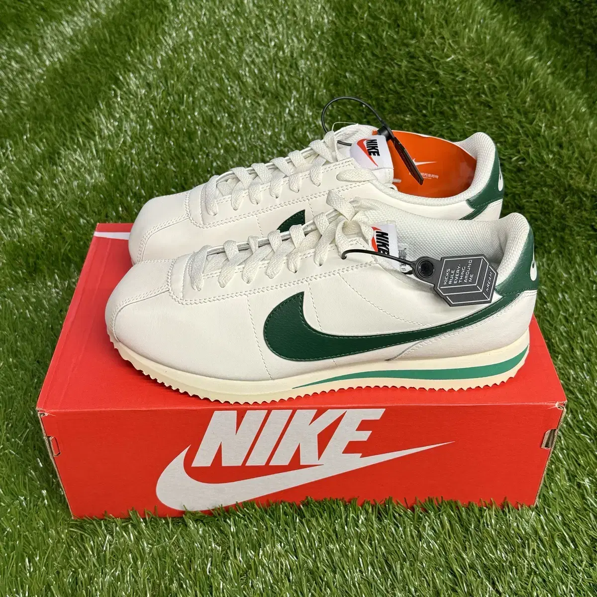 (270) W Nike Cortez Ribbed Green and Malachite