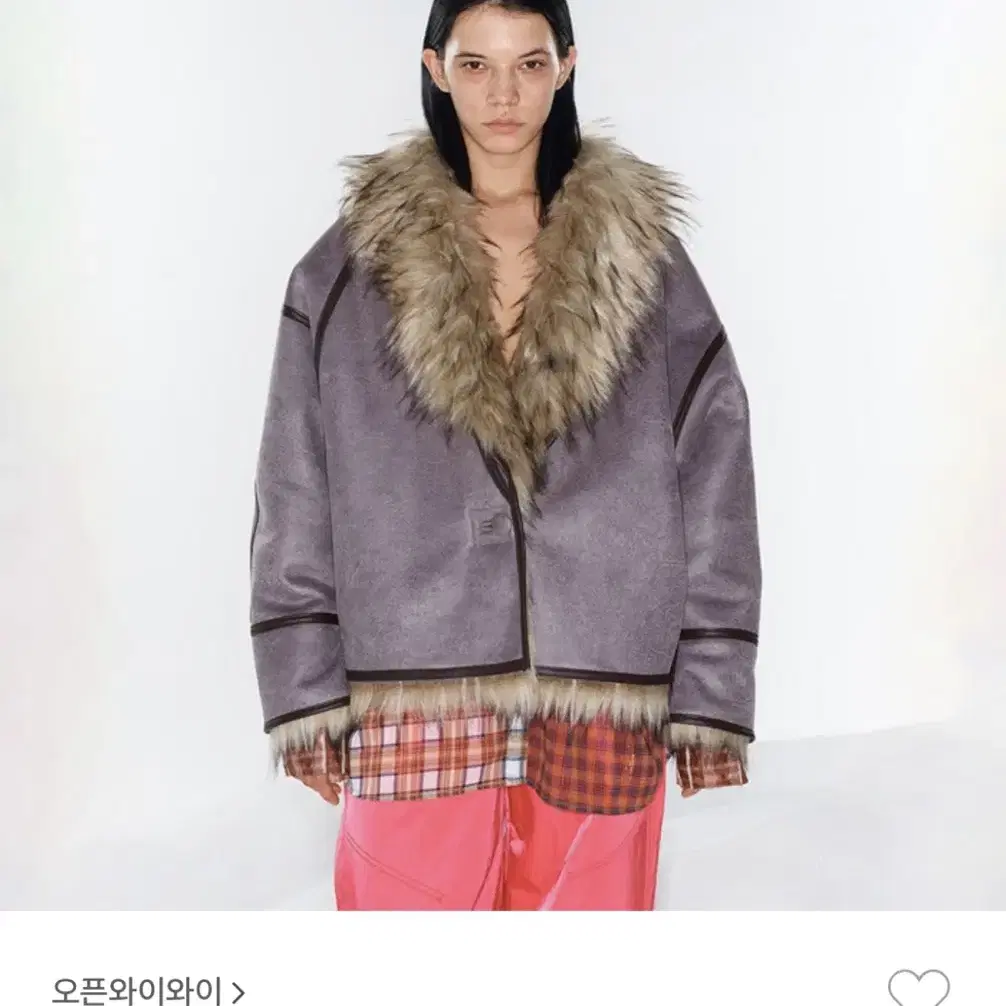 Open yy faux fur reversible jacket