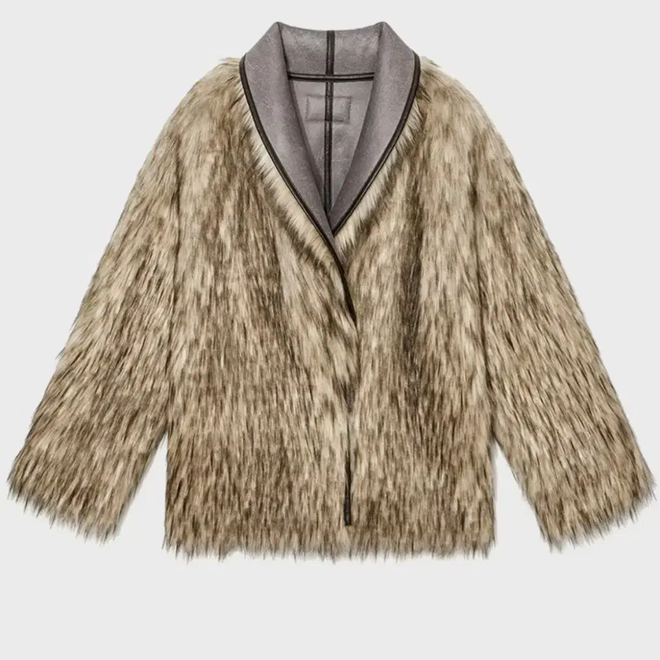 Open yy faux fur reversible jacket