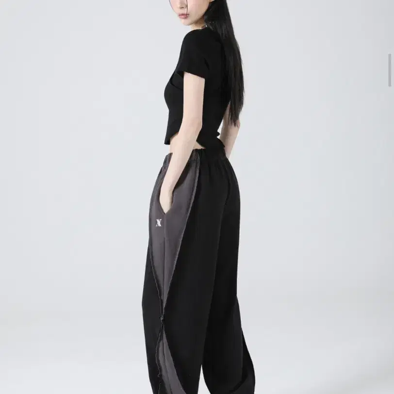 어반드레스 Optical Side Wide Pants BLACK