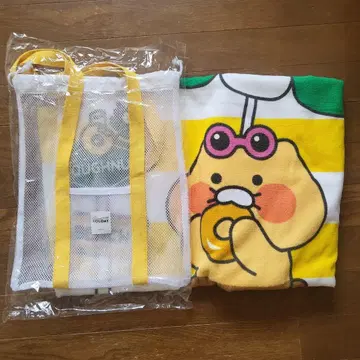 카카오프렌즈x 크리스피 크림 도넛 한정판 모구모구 츄잉껌 비치 타월