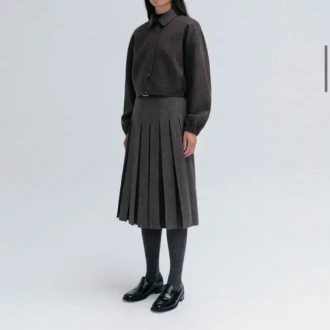 엘에프엠 lfm wool pleated flare skirt