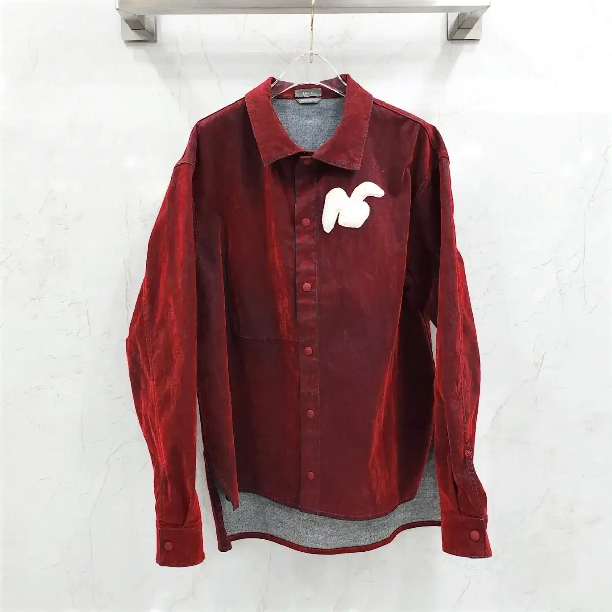 48 / Dior red oblique velvet shirt jacket