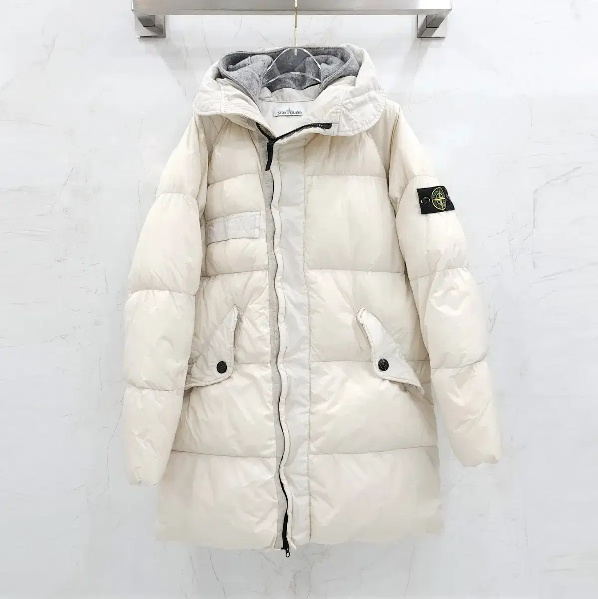 S / Stone Island Crinkleclap Waffen Long Padded