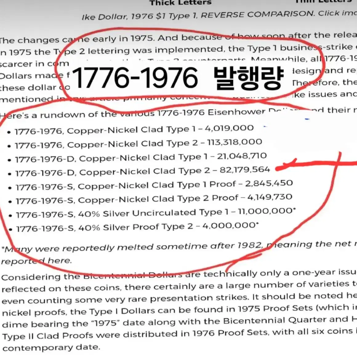 다이칩 멀티에러 동전 미국주화 IKE 달러 독립 200주년 1976 D?