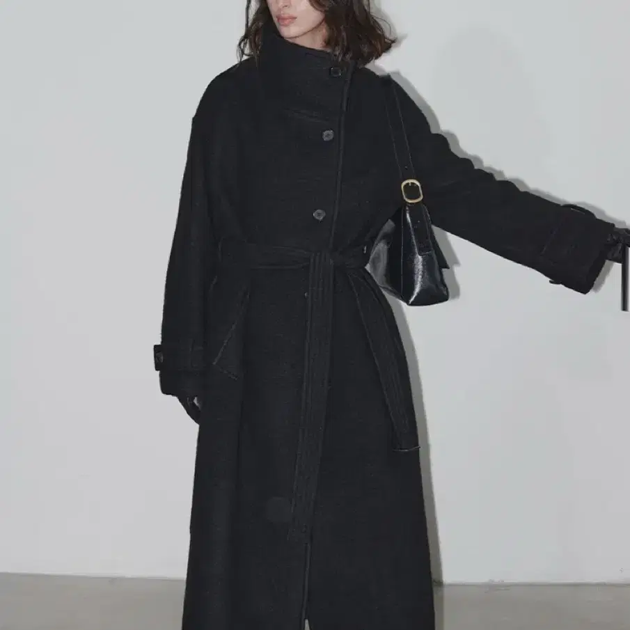 구매)루에브르 Belted High-Neck Long Coat SW4WH