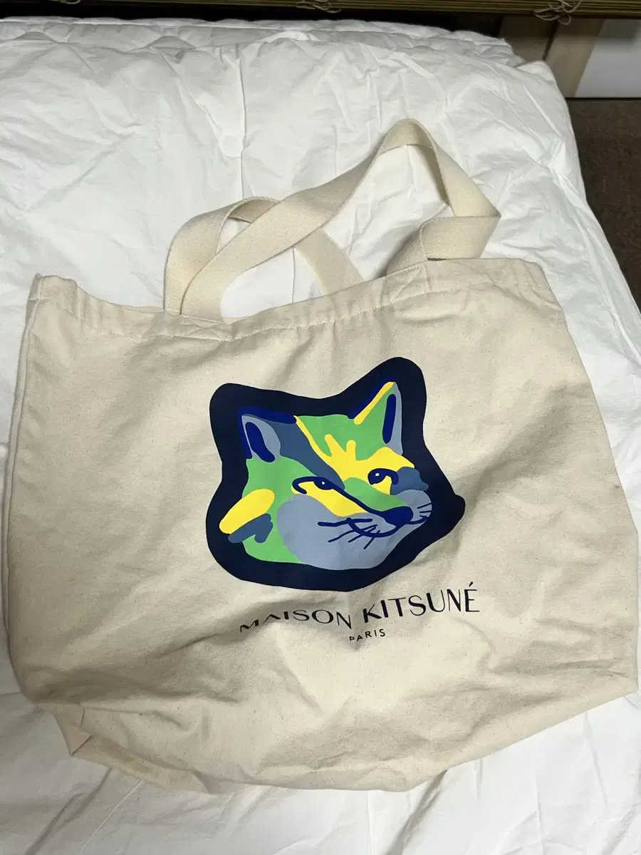 Maison Kitsune Neon Fox Head Eco Bag